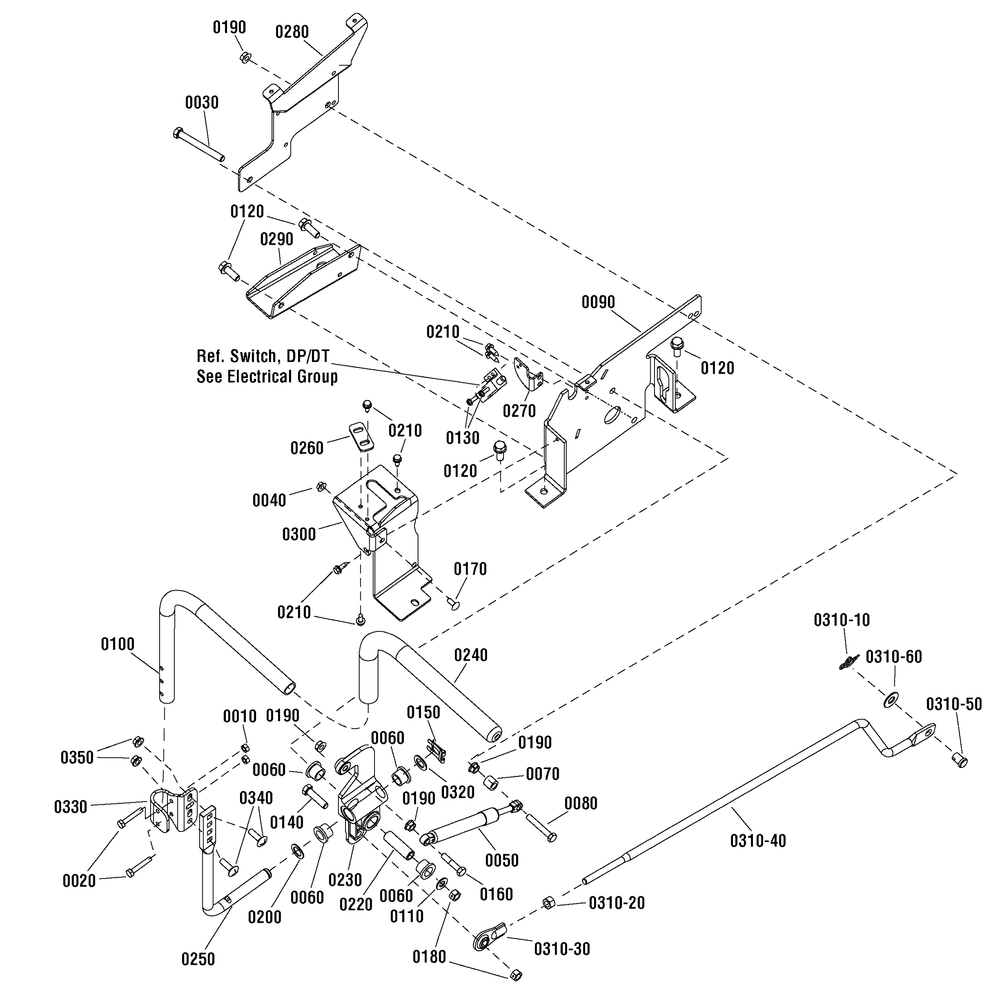 Control Group - Right Hand With Electric Height Of Cut (7502145) Diagram and Parts List for C950-60107-1 (7800819A-ZTS7000)(2011) Briggs and Stratton Lawn Tractor Accessories